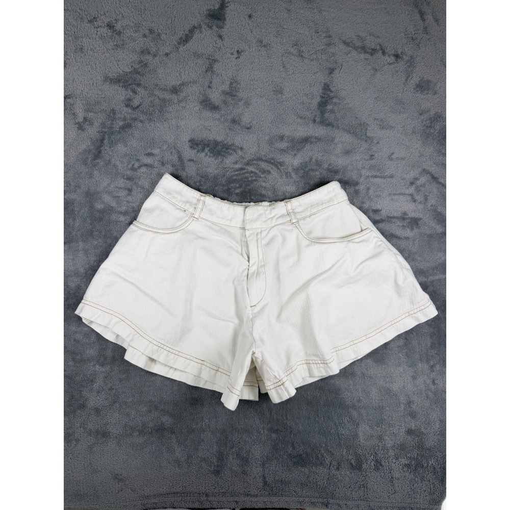 Anthropologie White Jean Skirty Shorts Wide Leg Flare A-Line Boho Chic Summer S - Picture 2 of 8
